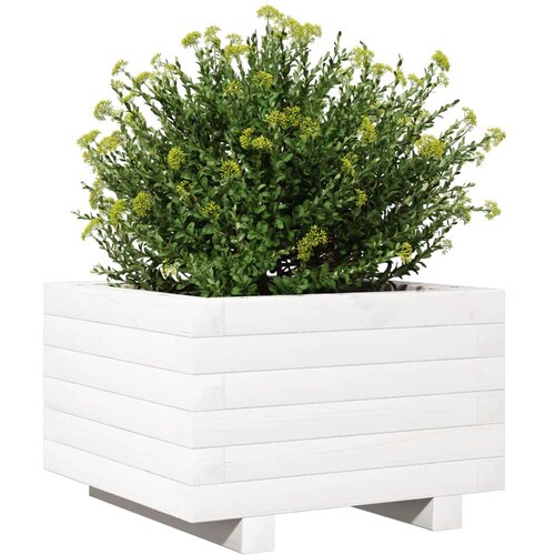  Vrtna sadilica bijela 40x40x26,5 cm od masivne borovine Slike