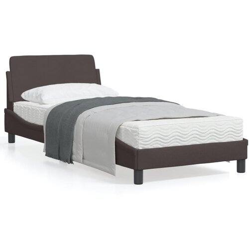 VidaXL okvir za krevet s uzglavljem tamnosmeđi 80x200 cm od tkanine Slike