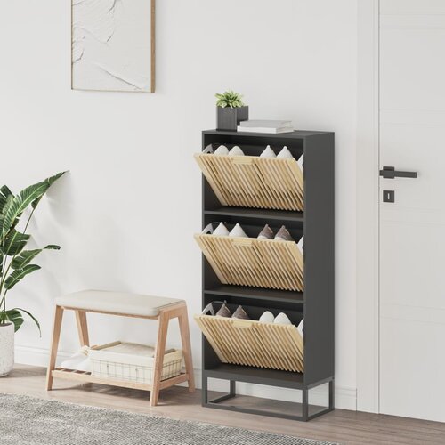 Ormarić za cipele crni 52 x 25 x 120 cm od konstruiranog drva Cijene