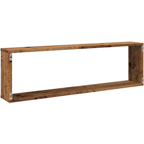  Kockaste zidne police 4 kom boja staro drvo 100x15x30 cm drvene Slike