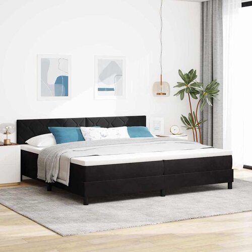  LED Box Spring Krevet s LED trakama Crna 200 x 200 cm Bar&amp;scaron;un Slike