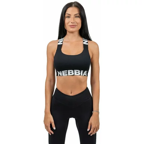 NEBBIA Medium-Support Criss Cross Sports Bra Iconic Black L Donje rublje za fitnes