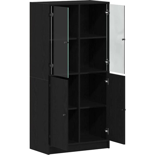  Highboard Crni hrast 68 x 37 x 142 cm Slike