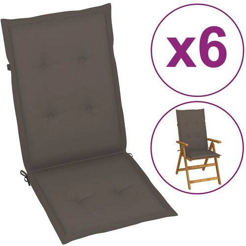 vidaXL Blazine za vrtne stole 6 kosov taupe 120x50x3 cm Cene