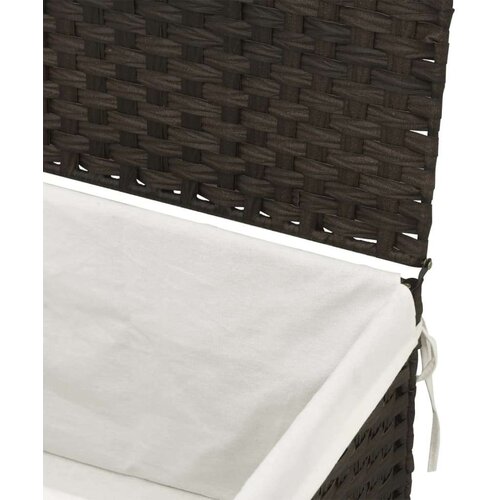  Ko&amp;scaron;ara za rublje s poklopcem tamnosmeđa 55 5x35x34 cm poliratan Slike