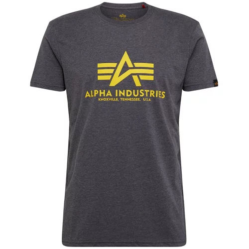 Alpha Industries Majica žuta / tamo siva