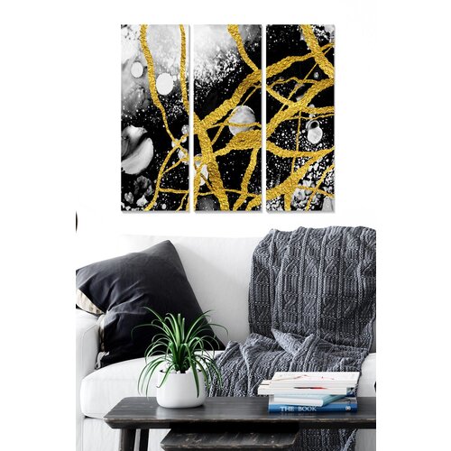 Wallity MDF1281007024 multicolor decorative mdf painting (3 pieces) Cene