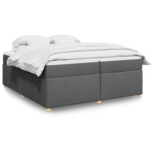 vidaXL Box spring postelja z vzmetnico temno siva 200x200 cm blago Cene