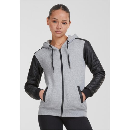 Urban Classics Women's diamond sleeve with zipper hood made of synthetic leather grey/blk Cijene