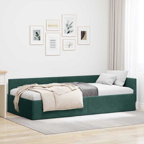  Kutni okvir kreveta Tamnozelena 90 cm x 190 cm Bar&scaron;un Cijene
