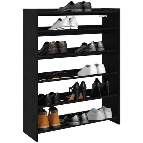 VidaXL Stalak za cipele crni 80x25x100 cm od konstruiranog drva Slike