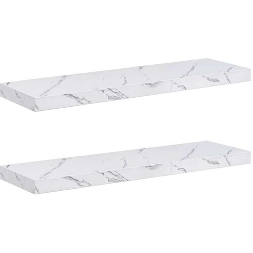  Polica na zidu Zidne 2 pcs Bijeli mramor 80 x 23 5 x 4 cm Slike