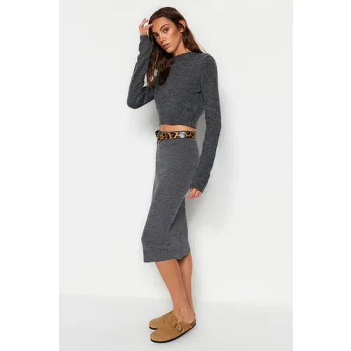 Trendyol Skirt - Gray - Midi