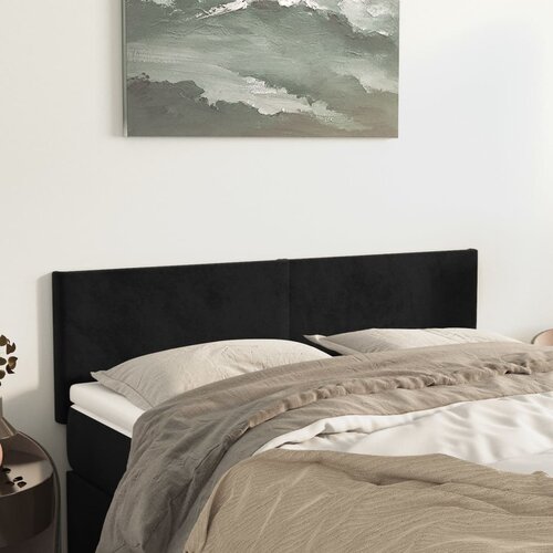  Uzglavlja 2 kom crna 72 x 5 x 78/88 cm bar&amp;scaron;unasta Slike