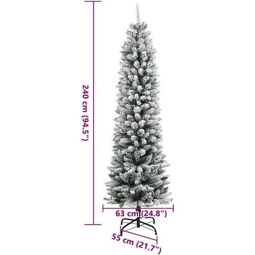 VidaXL Umjetno božićno drvce 300 LED dioda i nasut snijeg 240 cm - 240 cm 1 s LED svjetlima Slike