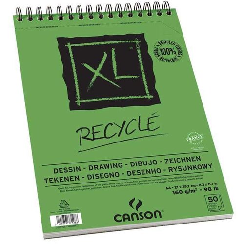Canson Skicirka spirala XL Recycled A4 160 g, 50 listna, (22005471) Slike