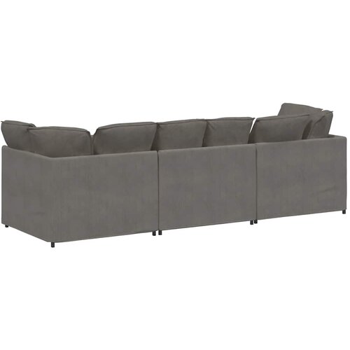  Modularna sofa s jastucima, korduro tkanina, svijetlo siva Slike