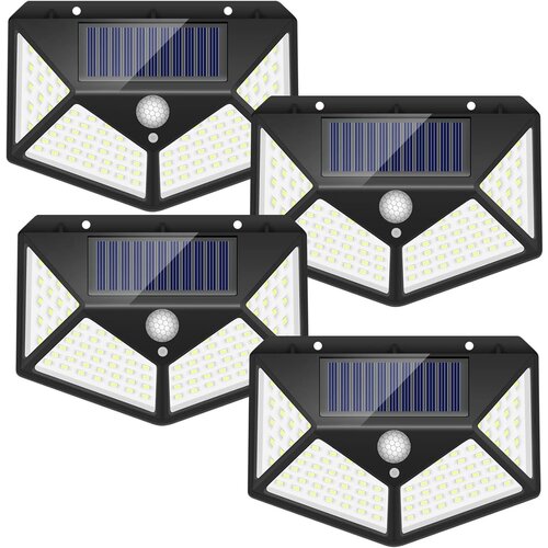 Glamaris 4pcs solarna stenska svetilka zunanji senzor gibanja LED stenska svetilka hladno bela 6000K za dvorišče, vrt, hodnik, terasa, zaprta stenska pot, pa, (21163701) Cene
