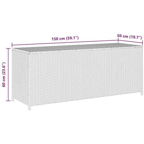  Vrtna kutija za pohranu siva 150 x 50 x 60 cm od poliratana Slike