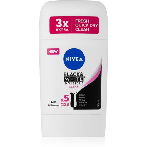 Nivea Black & White Invisible Clear trdi antiperspirant 50 ml Cene
