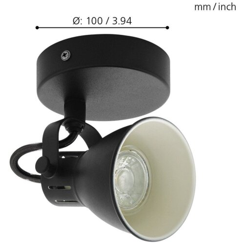 Eglo Seras 2 spot/1, led, gu10, 1x3,3w, 240lm, crna/čelik Slike