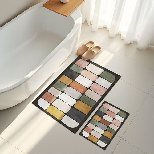 Lessentiel Maison Set prostirki za kupatilo Asr26, 2 dijela, crni Slike