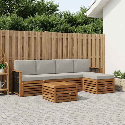  Set vanjskih sofa 6 kom. Prirodna i svjetlosiva Cijene