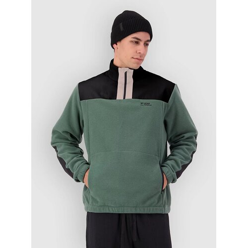 Mons Royale Pileup Wool 1/4 Half-Zip Pulover iz flisa burnt sage Cene