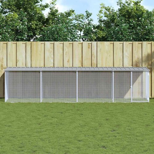  Kavez za koko&amp;scaron;i s krovom svjetlosivi 403x98x90 cm čelični Slike