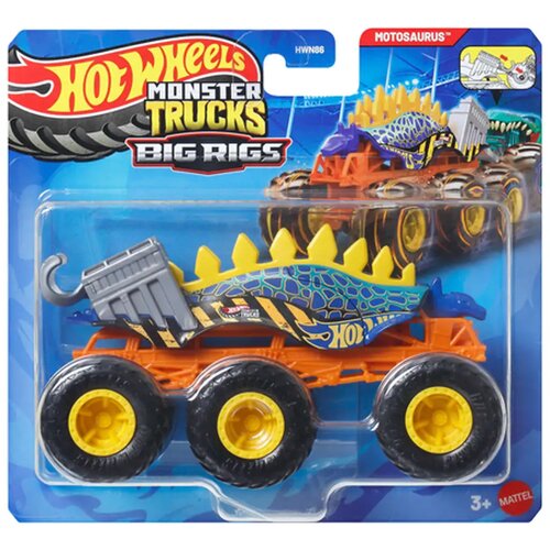 Mattel Hot Wheels Monster Trucks: Big Rigs šestkolesni Motosaurus vlečno vozilo 1/64 – Cene