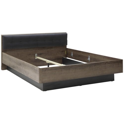 CARRYHOME POSTELJA 180 cm x 200 cm , kovina, umetna masa, leseni material črna, barve hrasta Slike