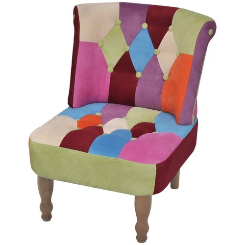 VidaXL Francuska fotelja od tkanine s patchwork dizajnom Slike