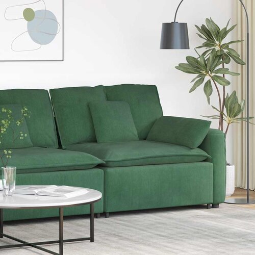  Modularni kauč s naslonom za ruke i jastucima tamnozelene boje 100 cm Cijene