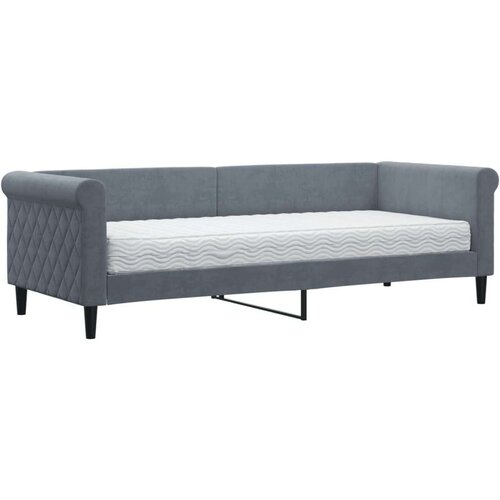 vidaXL dnevni krevet s madracem tamnosivi 80 x 200 cm bar&scaron;unasti Cijene