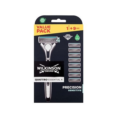 Wilkinson Sword Quattro Titanium Sensitive darovni set brijač 1 komad + zamjenske britve 8 komada Cijene