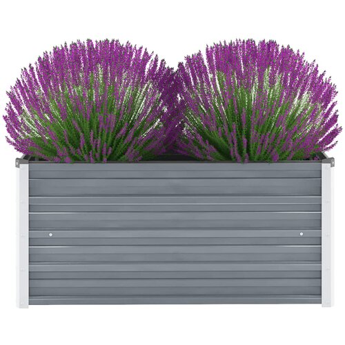 VidaXL Visoka greda iz pocinkanega jekla 100x40x45 cm sive barve Slike