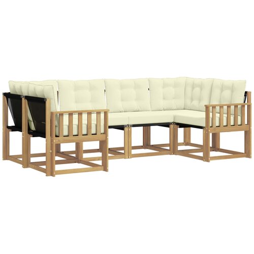 vidaXL Zunanja garnitura za sedenje z blazino 6 pcs Bela in krem, (5000271022) Cene