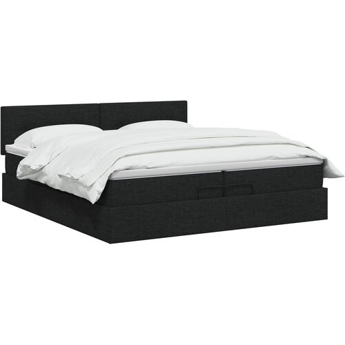  Podesivi krevet s madracem Crna 200 x 200 cm Tkanina Slike