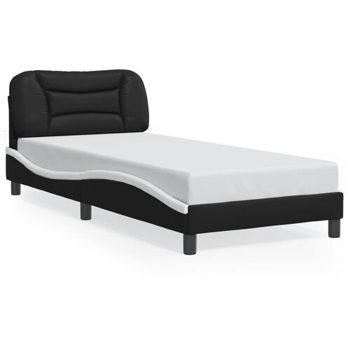  Okvir kreveta s LED-om bez madraca Hvar crno-bijeli 90x200 cm Slike