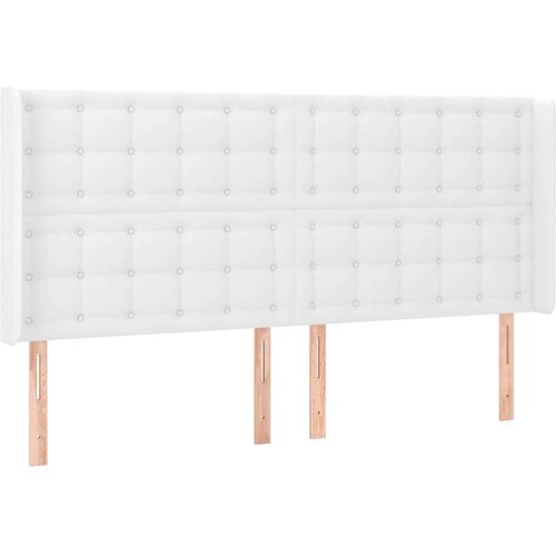  Uzglavlje s u&amp;scaron;ima bijelo 163x16x118/128 cm od umjetne kože Slike