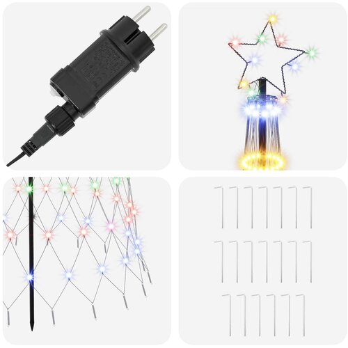  LED božićno drvce 250 cm 290 LED lampica Vi&amp;scaron;ebojno Željezo Crna Slike