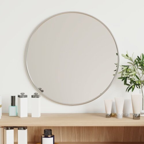 vidaXL Stensko ogledalo srebrno Ø 40 cm okroglo Cene