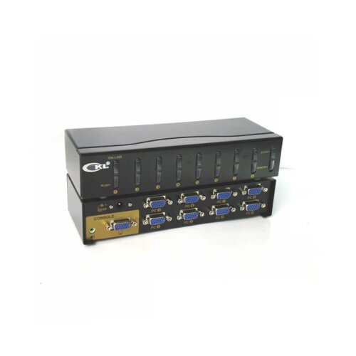  vga svič CKL-81S 8-IN/1-OUT + audio + 8 cables 1.5m, bandwidth 450MHz, 1920&amp;times;1440p, with i/r remote control, extend the signal up to 65m Slike