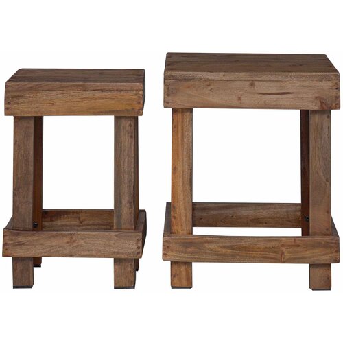  Stalak za biljke 2 pcs Smeđa 70 x 11 x 27 cm Drvo od mahagonija Slike