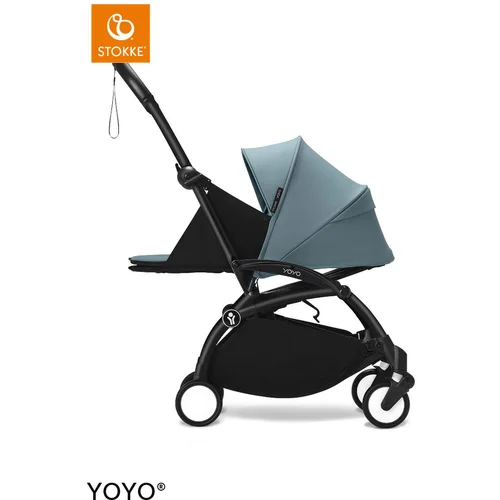 Stokke Ogrodje vozička black frame 0+ newborn pack Yoyo® aqua