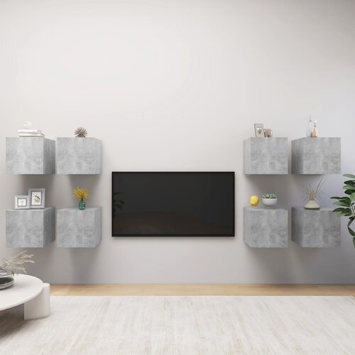  Zidni TV ormarići 8 kom siva boja betona 30,5 x 30 x 30 cm Cene
