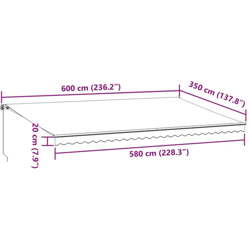 Tenda na ručno uvlačenje smeđa 600 x 350 cm Slike