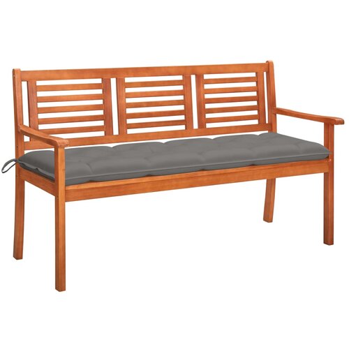  The Living Store Vrtna klop za 3 osebe z blazino 150 cm trden evkaliptus - Klop, (21449711) Slike