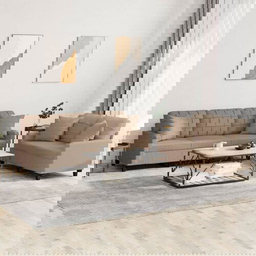 vidaXL 2-dijelni set sofa s jastucima boja cappuccina od umjetne kože Cene