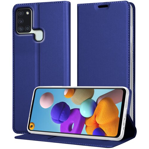 Cadorabo Ohi&scaron;je, združljiv s Samsungom v elegantno temno modri - za&scaron;čitni pokrov z magnetnim zapiranjem, stoječo funkcijo in režo za kartico, (20694621) Cene